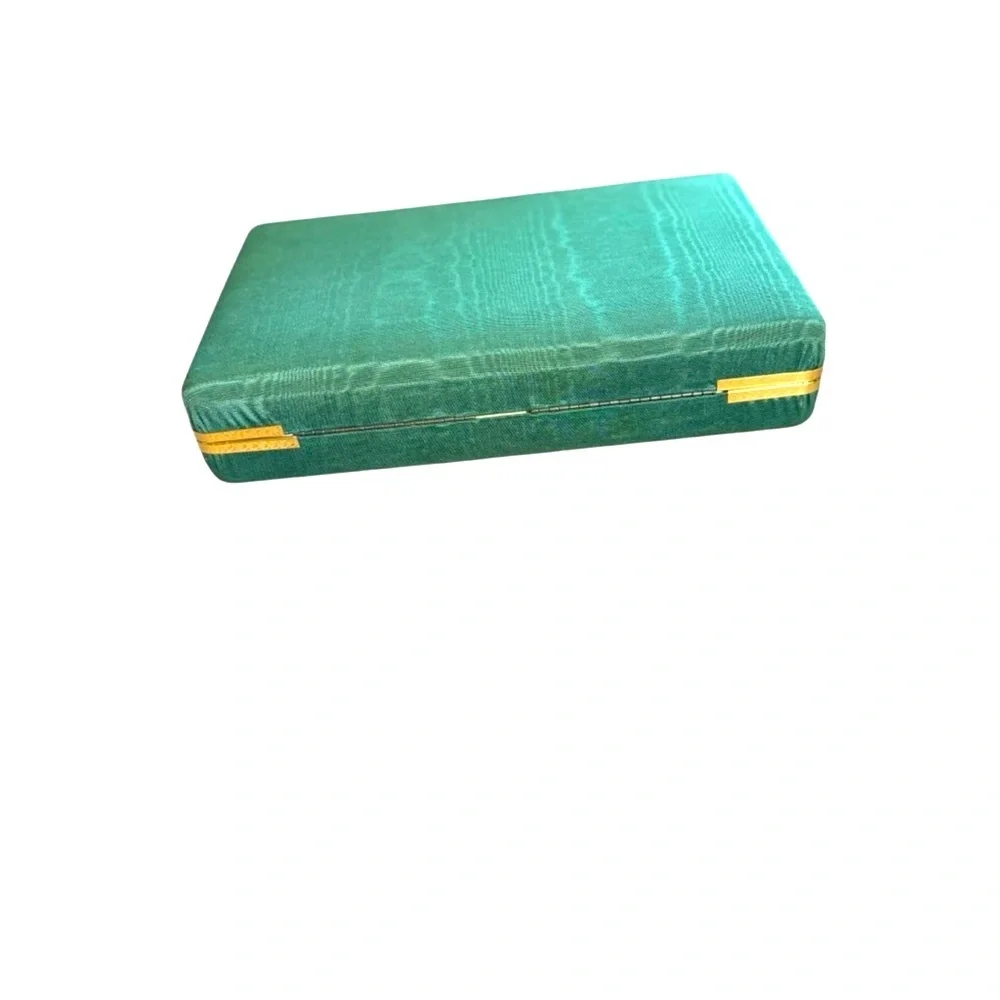 Joewelry Box Green/Gold Organizer with Mirror
